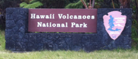 Hawai'i Volcanoes National Park sign